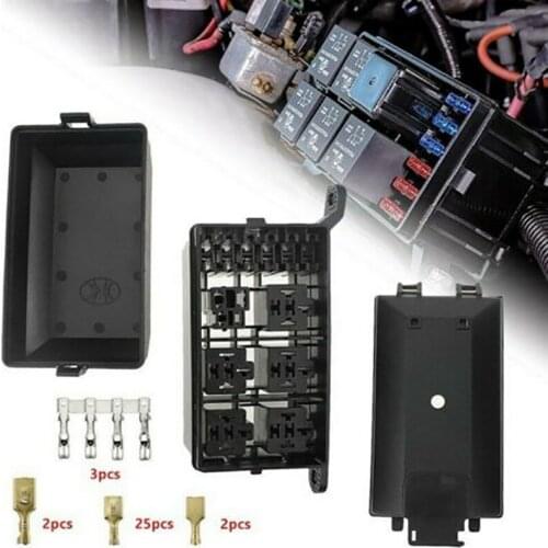 Fuse-Relay Box 5-Fuse Holders 6 Relay Block Holders Fuse-Block 12V Fuse-Box Car