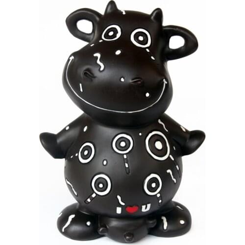 Black Doughnut Milk Cow Piggy Bank Money Box Standing Creative Birthday gift for Kids and Child Toy and School Day Present