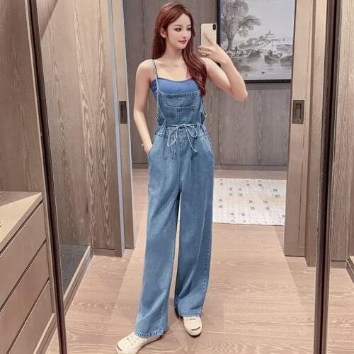 Jeans Overalls 2021 Fashion Women Clothing Baggy Denim Pantalon Retro Jean Taille Haute Combinaison Femme Streetwear Pants A243