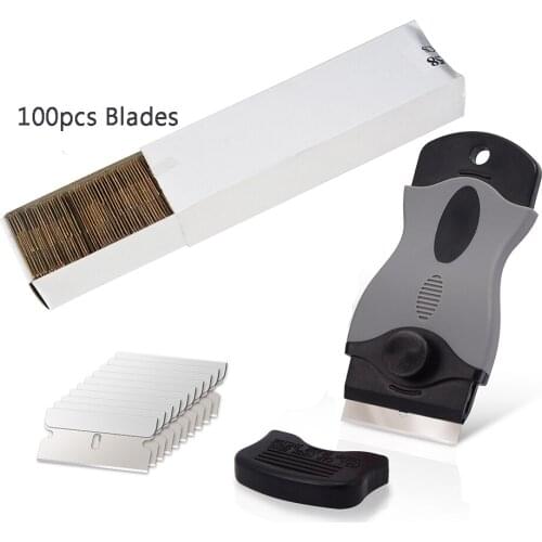 FOSHIO House Cleaning Squeegee With Spare Razor Blades Carbon Fiber Vinyls Wrapping Glass Scraper Car Wash Sticker Remover Tools
