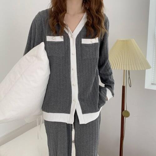 Cotton Maternity Nursing Sleepwear Pajamas Set 2PCS Breastfeeding Pajamas Clothes for Pregnant Women Pregnancy Nightgown