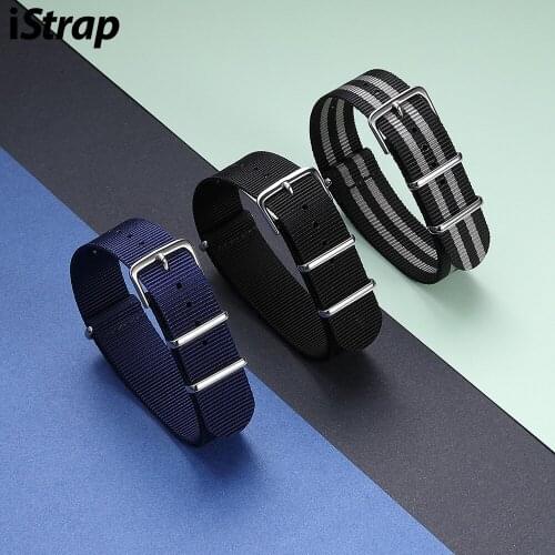 IStrap 3PCS Nylon Watch Straps 18mm 20mm 22mm Zulu Strap Fabric Watch Band Multi Color Wrist Belt Bracelet + Tool