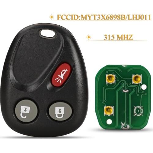 Kutery 10pcs 4 Buttons Remote Car Key 315MHZ For Buick Rainier Hummer GMC Chevrolet Suburban Pontiac Fccid:MYT3X6898B/LHJ011