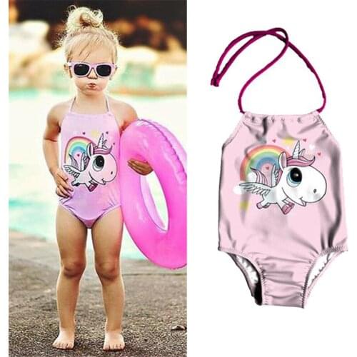 Newborn Unicorn Bikini Swimwear Swimsuit Bathing Suit Beachwear Infant Baby Girl Clothes Summer Sleeveless 0-24 Baby Kids
