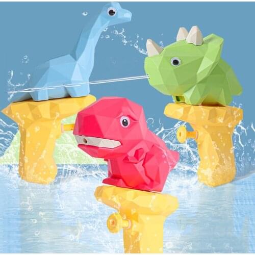 Summer Dinosaur Water Gun Cute Cartoon Tyrannosaurus Press Water Spray Gun Pistols Outdoor Beach Sports Toys for Children Gifts