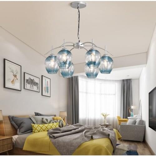 Glass Globe Chandelier Black Color spider chandeliers Living room Bedroom Kitchen Dining branch chandelier Lighting