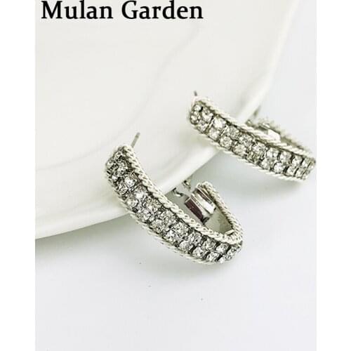 M&G New Luxury Zircon Hoop Earrings Silver Color Needle Gold Circle Earring Hoops Fashion Jewelry Women Accessories 2019