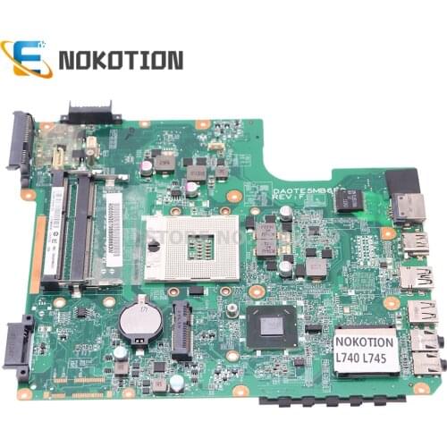 NOKOTION A000074690 DA0TE5MB6F0 laptop motherboard for toshiba satellite L740 L745 HM65 Main board DDR3 works