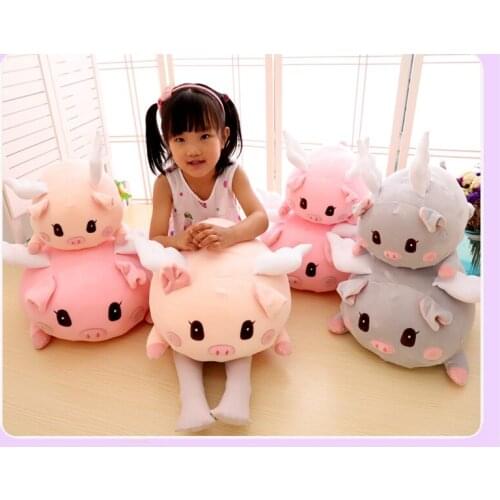 Soft 25/35/42cm plush cute pig With wings Favorite Baby soothing doll Pillow good quality christmas festival gift for friend