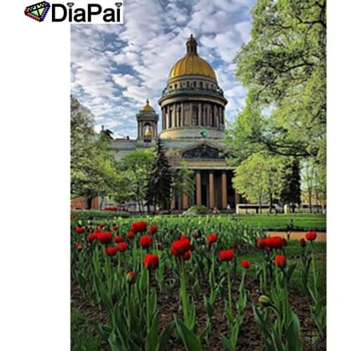 DIAPAI 5D DIY Diamond Painting 100% Full Square/Round Drill "Tower scenery" Diamond Embroidery Cross Stitch 3D Decor A22097