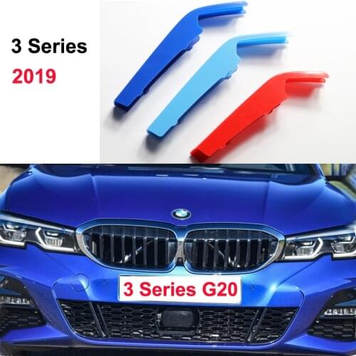 For 2019 All New BMW 3 Series G20 G21 3D Car Front Grille Trim M Motorsport Strips Grill Cover Performance Stickers