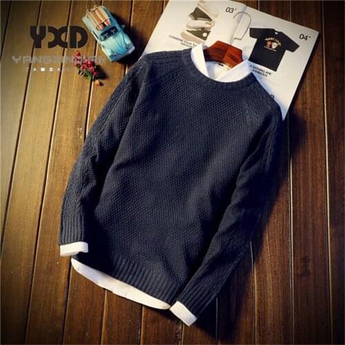 2020 New Man clothes solid color casual Long Sleeve Autumn Winter Sweater Men Korean Style Slim Knitted Sweater Pullover Jumper