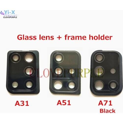 New Back Camera Glass Lens with Frame Holder for Samsung Galaxy A31 A51 A71 Replacement Parts