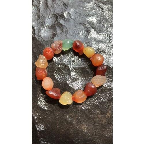 10PCS 14-17MMl original stone agate colored bracelet jewelry