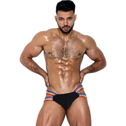 ORLVS New Men Jockstrap Gay Underwear Pouch Cuecas Gay Slip Homme Srting Cotton Panties Sexy Man Thongs Mesh Underpants M-2XL