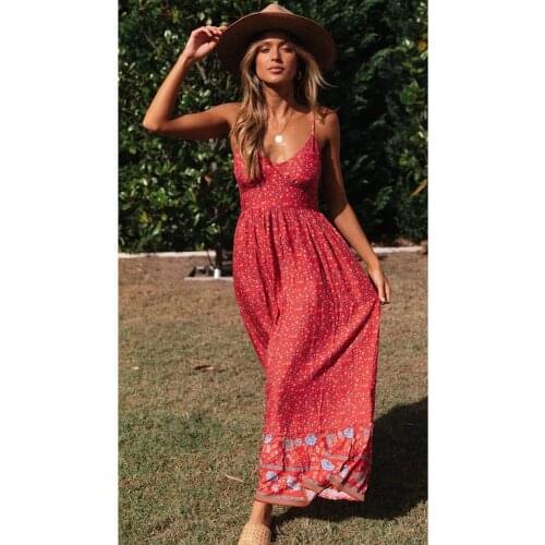 Sexy V-Neck Suspenders Neck Sleeveless Dress Women Summer Black Red Backless Party Sexy 2021 The New Dresses