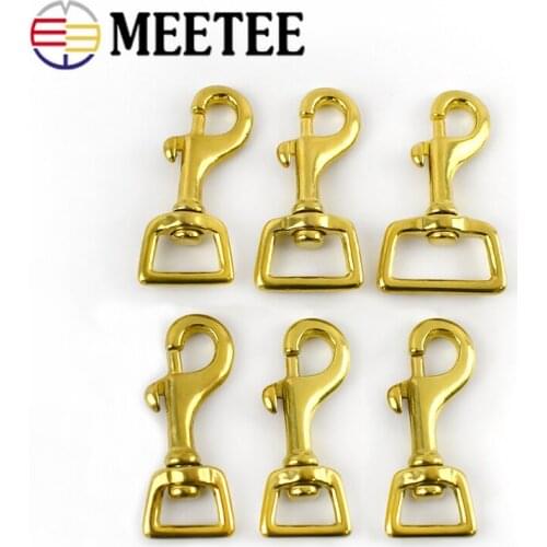 2/4pcs Meetee Brass Belt Buckles Trigger Swivel Lobster Clasp Dog Collar Bags Clips Hook DIY Luggage Leather Accessories