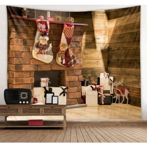 Christmas tapestry Christmas stocking background digital printing wall-mounted tapestry Christmas home decoration big blanket