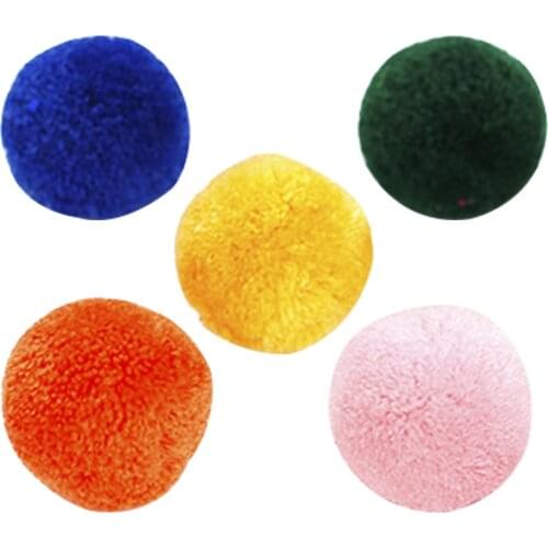 Legendog 5Pcs Cute Pompom Cat Toys Plush Colorful Ball Toy Cat Interactive Ball Pet Supplies Pet Accessories Random Color