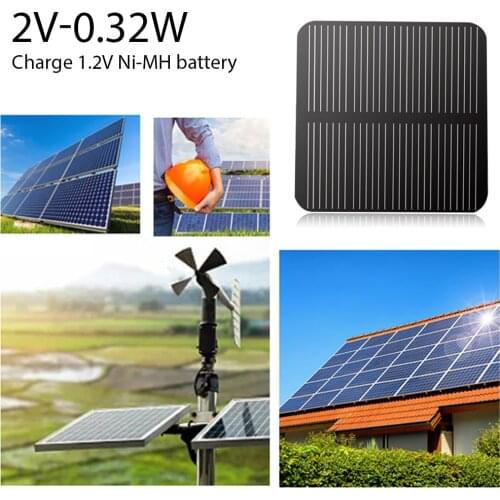 160mA Solar Panels Solar Power LED Waterproof Solar 2V 0.32W Easy Installation System for 1.2V Ni MH Battery Phone Charger