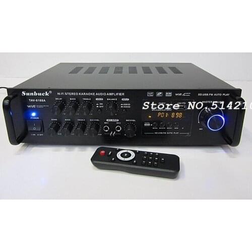 500W 220/12V Bluetooth Remote Control Display Power Amplifier Outdoor Square Dancing /hifi Card Package Box Power Amplifier