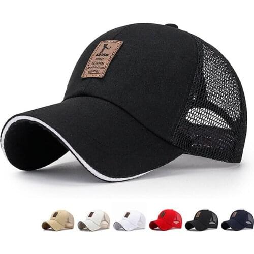 Spring Summer Fashion Hollow Out Breathable Man Baseball Cap Adjustable Sunscreen Hat Protection Big Brim Cap Snapback Sunhat