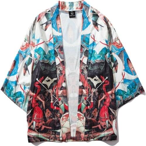 Japanese Traditional Kimono Jacket Loose Cosplay Blouse Yukata Fashion Women Retro Streetwear Men Cardigan Asian Clothing
