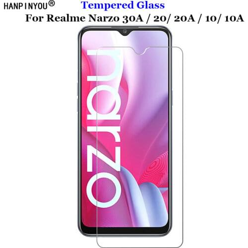 For Realme Narzo 30A 20 20A Tempered Glass 9H 2.5D Premium Screen Protector Film For Realme Narzo 10 / 10A 6.5"