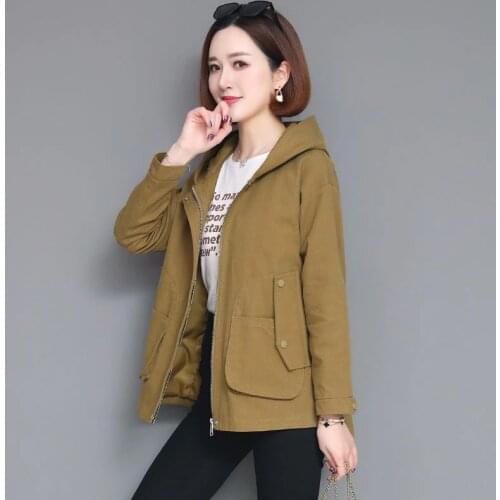 Womens Clothing New Autumn Long Sleeve Short Women Jackets Loose Hooded Windbreaker Jacket Casual Female Tops Coats Mujer