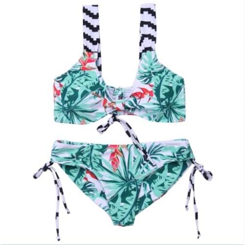 Womens Leave Pattern Bikini Set Push-up Padded Bra Beach Swimsuit Bathing Suit Swimwear Hot