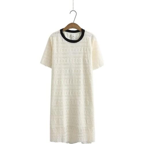 Plus Size Womens Summer Dress Short Sleeve Floral Embroidery A-line Mini Dresses Vintage Vestidos