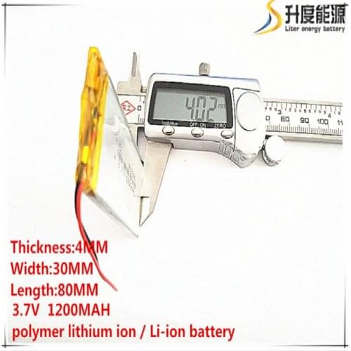 10pcs [SD] 3.7V,1200mAH,[403080] Polymer lithium ion / Li-ion battery for TOY,POWER BANK,GPS,mp3,mp4,cell phone,speaker