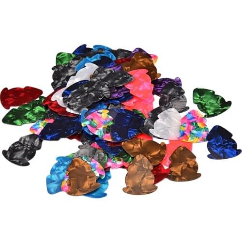 100 Pcs Wear Resistant Acoustic Guitar/Bass/Ukulele Frog Shape Plectrum