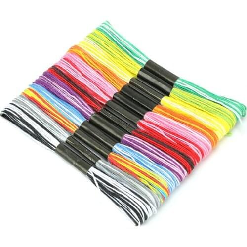 12 Pcs/lot Cross Stitch Embroidery Floss Dyeing Line Threads DIY Weave Bracelet String Sewing Threads MultiColor Embroidery