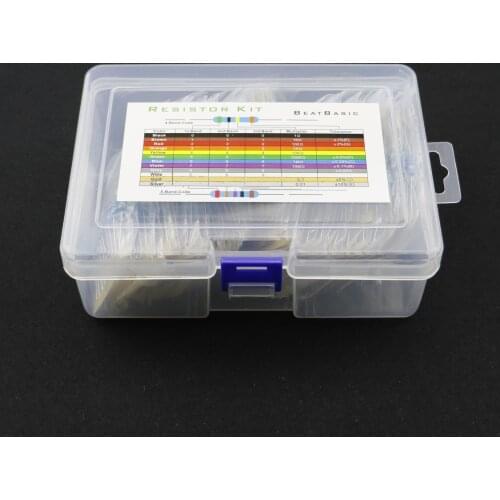 1W Metal Film Resistor Assorted Kit ,50 Values 1 ohm - 1M ohm 1% Set of Resistors Box Pack 47R 75R 100R 120R 10K 15K 330K 470K