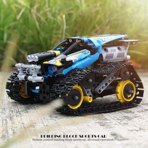 406PCS high-tech Creator APP Remote Control Car Building Blocks Bricks RC Tracked Stunt Vehicle Toys For Child Kids Gifts Toys