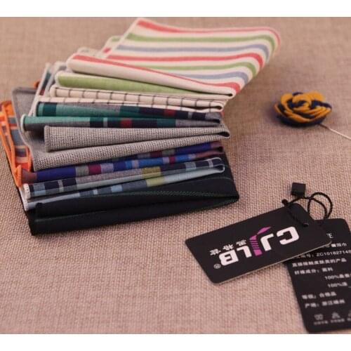 50pcs 2017 new fashion designer 43color mens ladies square pocket 100% cotton handkerchiefs plaid for wedding suit pocket
