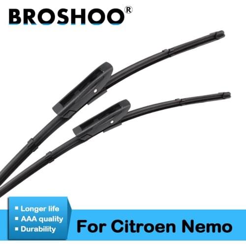 BROSHOO Car Windshield Wiper Blade Natural Rubber For Citroen Nemo 2008 2009 2010 2011 2012 2013 Fit Bayonet Arm Accessories