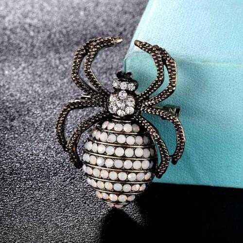 Zlxgirl fashion mens spider shape punk brooches bouquet jewelry vintage Scarf Suit Sweater Pin hijab accessory carton brooch