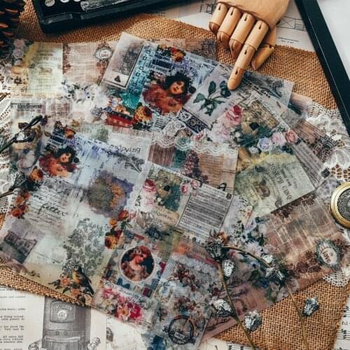 YPP CRAFT 16pcs Retro Paper Creative Paper Craft Art Paper Handmade Scrapbooking Kit Set Books