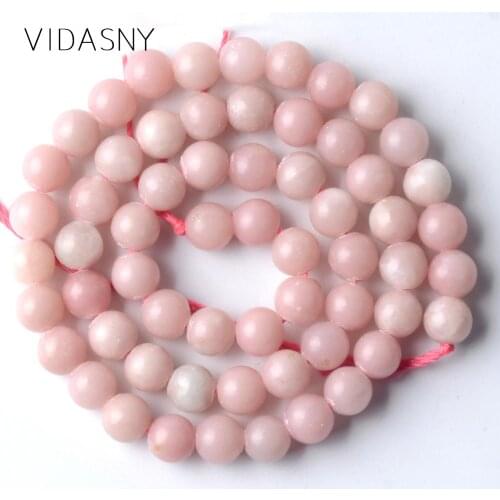 High Quality Pink Opal Natural Stone Beads For Jewelry Making 6 8 10mm Round Spacer Beads Fit For Bracelets Jewellery 15'Strand