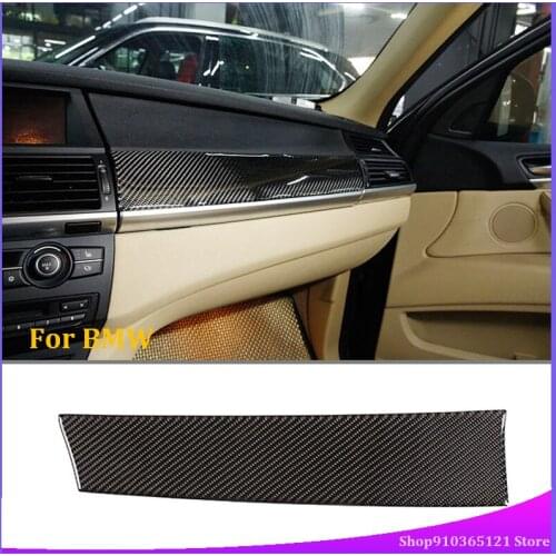 For BMW X5 X6 2008-2013 Auto Co-Pilot Dashboard Panel Real Carbon Fiber (Soft) Car Interior Modification Accessories