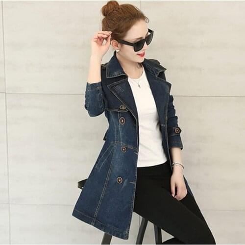 Jean jacket 2018 women female long sleeve autumn winter basic jackets coat fashion blue ladies women denim jacket TA874