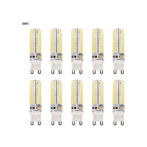IWHD 3W G9 LED Bulb 220V 64xsmd3528 Dimmable LED Lamp G9 Corn Light Silicone Replace Halogen Warm White White 110v-220v