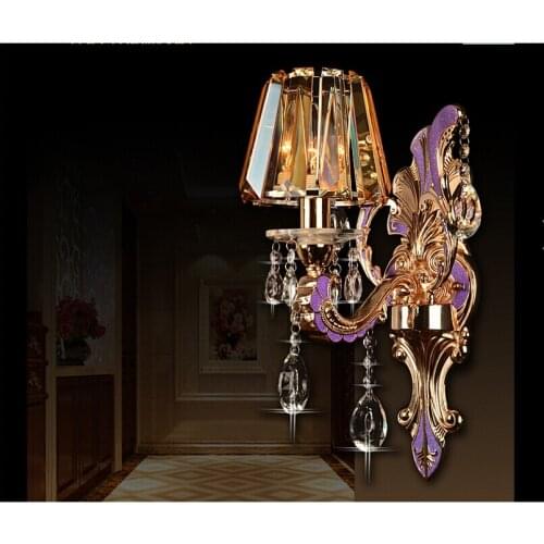 Alloy Crystals 1 Arm/2 Arms E14 LED AC Crystal Wall Lamp Bedroom Bedside Lamp Aisle Corridor Wall Lights Luxury 100% Guaranteed