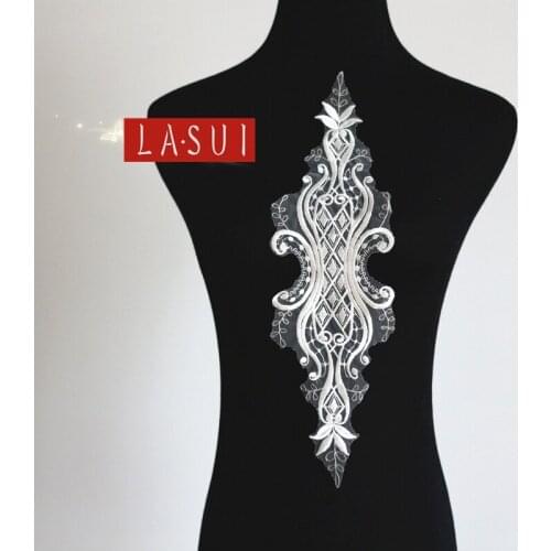LASUI 5pieces=1 lot Lattice embroidery lace flower handmade diy wedding dress fashion dolls and other embroidery lace 0031