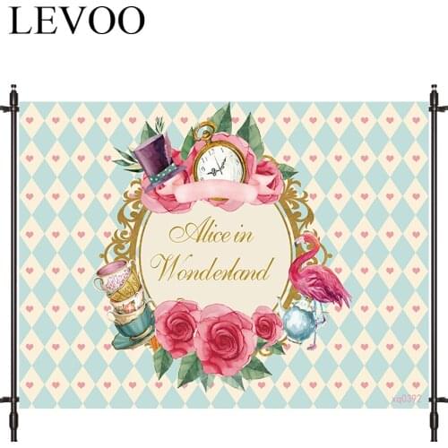 LEVOO Photographic Background Love Diamond Alice In Wonderland Flamingo Photo Studio Photocall Printed Shoot Prop Decor Fabric