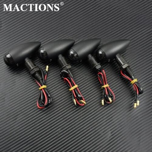 Motorcycle Black Bullet Turn Signals Indicators Blinker Lights Lamp For Harley Sportster Touring Dyna Softail Chopper Cafe Racer
