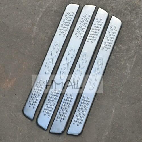 For 2013 MAZDA CX-9 Stainless steel door sill strip exterior Threshold trim car styling welcome pedal Scuff plate cover film