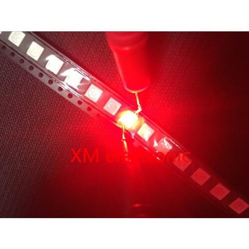 1000PCS/LOT 2015 Surface Mount New Real Rushed free Shipping 5050 Red Smd Plcc-6 3-chips Ultra Bright Light-emitting Led Diodes